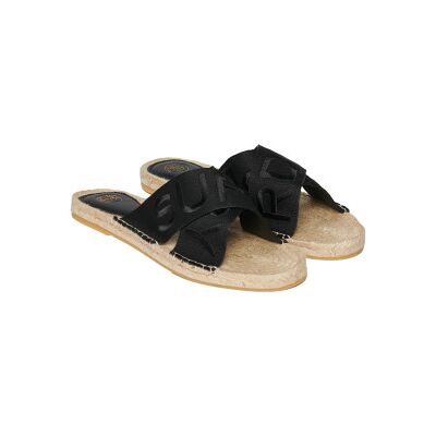 Superdry für Damen. WF310221A Schwarze Espadrilles mit gekreuzten Riemen (38), Stoff, Wohnung, Keine, Lässig Superdry für Damen. WF310221A Schwarze Espadrilles mit gekreuzten Riemen (38), Stoff, Wohnung, Keine, Lässig