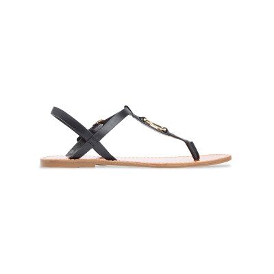 Tommy Hilfiger für Damen. FW0FW09127 Leona Ledersandalen schwarz (41), Wohnung, Schnalle, Lässig Tommy Hilfiger für Damen. FW0FW09127 Leona Ledersandalen schwarz (41), Wohnung, Schnalle, Lässig