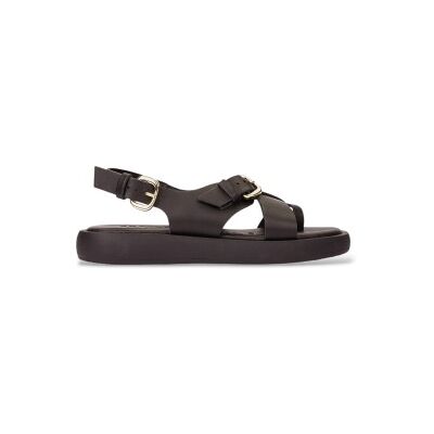 Wonders für Damen. AB-1332 Sandalen Walk schwarz (38), Leder, Wohnung, Schnalle, Lässig Wonders für Damen. AB-1332 Sandalen Walk schwarz (38), Leder, Wohnung, Schnalle, Lässig