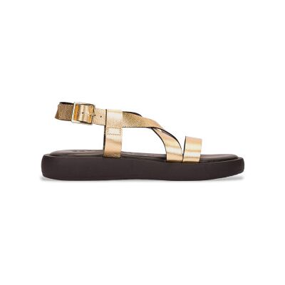 Wonders für Damen. AB-1402 Goldene Austra Ledersandalen (42), Wohnung, Schnalle, Lässig Wonders für Damen. AB-1402 Goldene Austra Ledersandalen (42), Wohnung, Schnalle, Lässig
