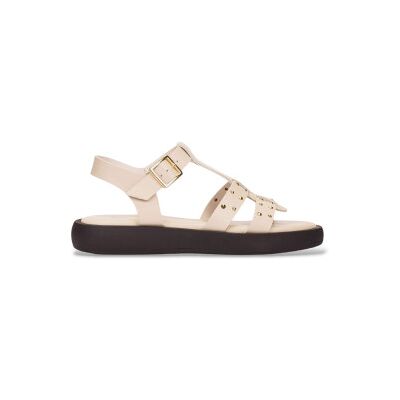 Wonders für Damen. AB-1567 Mousse-Ledersandalen (41), Beige, Wohnung, Schnalle, Lässig Wonders für Damen. AB-1567 Mousse-Ledersandalen (41), Beige, Wohnung, Schnalle, Lässig