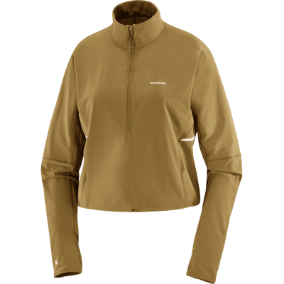 SALOMON SENSE AERO HYBD CP PLVR Pullover W Damen BRILLIANT OLIVE S SALOMON SENSE AERO HYBD CP PLVR Pullover W Damen BRILLIANT OLIVE S