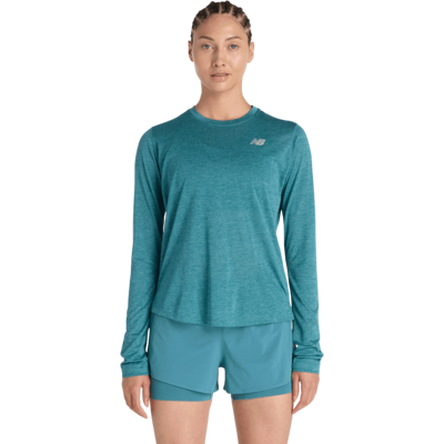 NEW BALANCE ATHLETICS Longsleeve Shirt Damen Big Teal Heather S NEW BALANCE ATHLETICS Longsleeve Shirt Damen Big Teal Heather S
