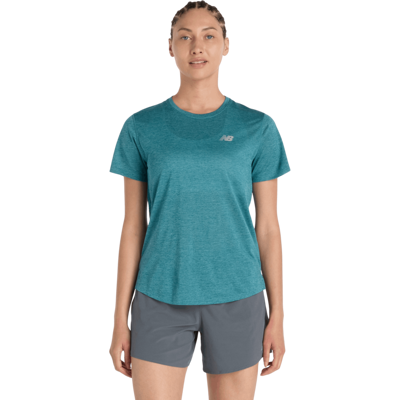 NEW BALANCE RC ESSENTIAL T-Shirt Damen Big Teal Heather L NEW BALANCE RC ESSENTIAL T-Shirt Damen Big Teal Heather L