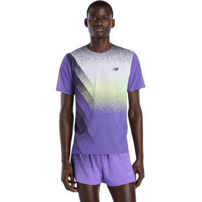 NEW BALANCE RACE DAY ULTRA LIGHT PRINTED T-Shirt Herren Electric Purple XL NEW BALANCE RACE DAY ULTRA LIGHT PRINTED T-Shirt Herren Electric Purple XL