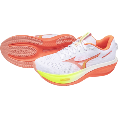 Mizuno WAVE RIDER 30 Laufschuhe Damen White/Flamingo Coral/Lime Pulp 43 Mizuno WAVE RIDER 30 Laufschuhe Damen White/Flamingo Coral/Lime Pulp 43