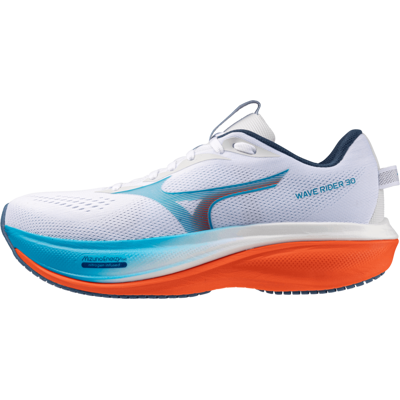 Mizuno WAVE RIDER 30 Laufschuhe Herren White/Blue Jewel/Orange.Com 45 Mizuno WAVE RIDER 30 Laufschuhe Herren White/Blue Jewel/Orange.Com 45