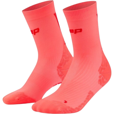 CEP CORE RUN ULTRALIGHT SOCKS MID CUT 4.0 Damen Neon Coral/Red 34-37 CEP CORE RUN ULTRALIGHT SOCKS MID CUT 4.0 Damen Neon Coral/Red 34-37