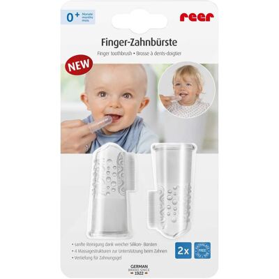 reer 2er-Pack Finger-Zahnbürsten transparent reer 2er-Pack Finger-Zahnbürsten transparent