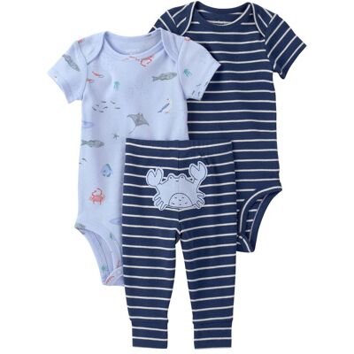 Carter's 3-tlg. Ser Bodys kurzarm und Jogginghose Ozean Ringel blau Carter's 3-tlg. Ser Bodys kurzarm und Jogginghose Ozean Ringel blau