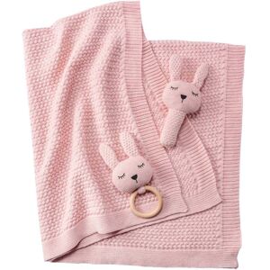 BORNINO HOME Babydecken-Set mit Häschen Greifling 80x100 cm pink BORNINO HOME Babydecken-Set mit Häschen Greifling 80x100 cm pink
