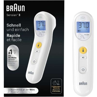 Braun No touch Thermometer Sensian 3 BNT050WE gelb Braun No touch Thermometer Sensian 3 BNT050WE gelb
