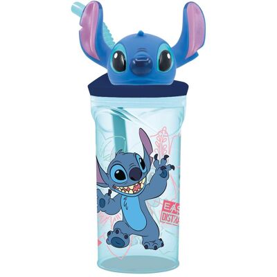 P:OS Trinkbecher mit Strohhalm und 3D-Figur Stitch, 360 ml blau P:OS Trinkbecher mit Strohhalm und 3D-Figur Stitch, 360 ml blau