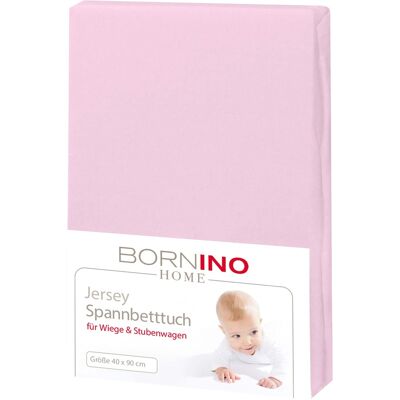 BORNINO HOME Jersey-Spannbetttuch 40x90 cm rosa BORNINO HOME Jersey-Spannbetttuch 40x90 cm rosa