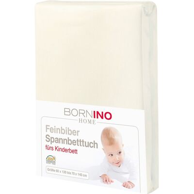 BORNINO HOME Feinbiber-Spannbetttuch 60x120 cm - 70x140 cm natur BORNINO HOME Feinbiber-Spannbetttuch 60x120 cm - 70x140 cm natur