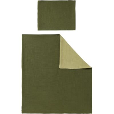 BORNINO HOME Wende-Bettwäsche Musselin 35x40/80x80 cm gruen BORNINO HOME Wende-Bettwäsche Musselin 35x40/80x80 cm gruen