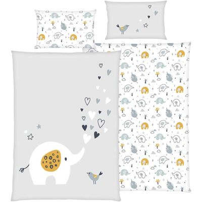 Baby Best Renforcé Wende-Bettwäsche 40x60 / 100x135 cm grau Baby Best Renforcé Wende-Bettwäsche 40x60 / 100x135 cm grau