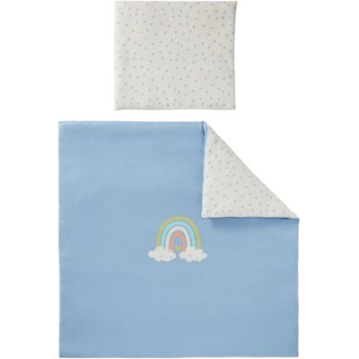 BORNINO HOME Wende-Bettwäsche Regenbogen 35x40 / 80x80 cm blau BORNINO HOME Wende-Bettwäsche Regenbogen 35x40 / 80x80 cm blau