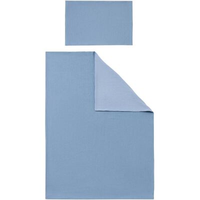 BORNINO HOME Wende-Bettwäsche Musselin 40x60/100x135 cm blau BORNINO HOME Wende-Bettwäsche Musselin 40x60/100x135 cm blau