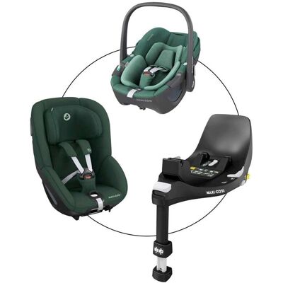 Maxi-Cosi Babyschale Pebble 360 inkl. Kindersitz Pearl 360 und Isofix-Basis FamilyFix 360 gruen Maxi-Cosi Babyschale Pebble 360 inkl. Kindersitz Pearl 360 und Isofix-Basis FamilyFix 360 gruen
