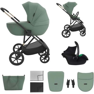 Kinderkraft Kombikinderwagen Trio-Set PRIME 3 3in1 inkl. Babyschale MINK PRO 2 gruen Kinderkraft Kombikinderwagen Trio-Set PRIME 3 3in1 inkl. Babyschale MINK PRO 2 gruen
