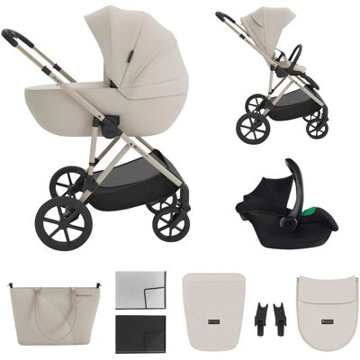 Kinderkraft Kombikinderwagen Trio-Set PRIME 3 3in1 inkl. Babyschale MINK PRO 2 beige Kinderkraft Kombikinderwagen Trio-Set PRIME 3 3in1 inkl. Babyschale MINK PRO 2 beige