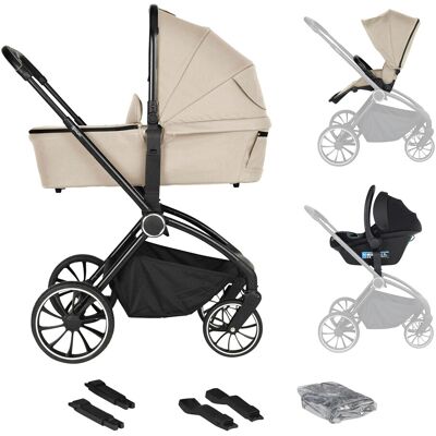 babyGO Kombikinderwagen Harmony Trio-Set inkl. Babyschale iTravel XP beige babyGO Kombikinderwagen Harmony Trio-Set inkl. Babyschale iTravel XP beige