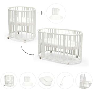 Stokke Bundle Sleepi Mini inkl. Umbausatz, 2 Matratzen und Spannbettücher, Himmelstange und Himmel weiss Stokke Bundle Sleepi Mini inkl. Umbausatz, 2 Matratzen und Spannbettücher, Himmelstange und Himmel weiss