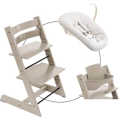 Stokke Bundle Treppenhochstuhl inklusive Newbornset Vanilla White & Babyset grau Stokke Bundle Treppenhochstuhl inklusive Newbornset Vanilla White & Babyset grau