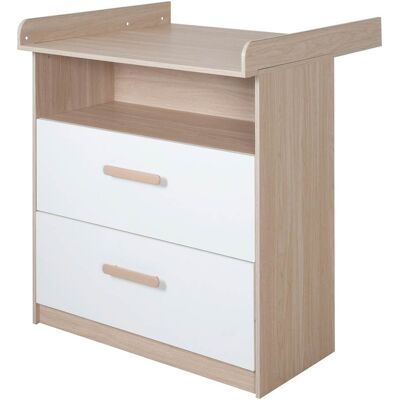Roba Wickelkommode Cabane - Abnehmbarer Wickelaufsatz, 2 Schubladen, Weiß Roba Wickelkommode Cabane - Abnehmbarer Wickelaufsatz, 2 Schubladen, Weiß