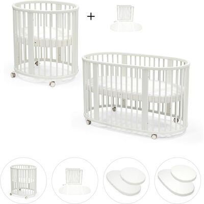Stokke Bundle Sleepi Mini inkl. Umbausatz, 2 Matratzen und 2 Spannbetttüchern weiss Stokke Bundle Sleepi Mini inkl. Umbausatz, 2 Matratzen und 2 Spannbetttüchern weiss