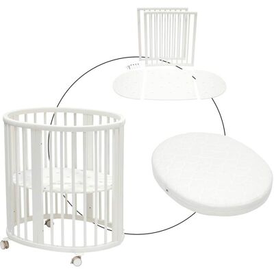 Stokke Babybett Sleepi Mini. Inkl. Umbausatz zum Kinderbett und Matratze weiss Stokke Babybett Sleepi Mini. Inkl. Umbausatz zum Kinderbett und Matratze weiss