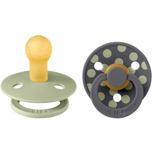 BIBS 2er-Pack Polka Collection Schnuller Latex, 0-6M gruen grau BIBS 2er-Pack Polka Collection Schnuller Latex, 0-6M gruen grau