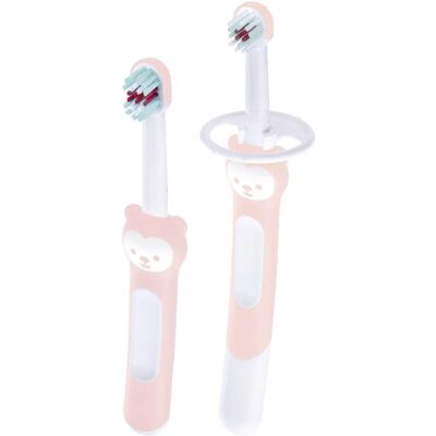 MAM 2-tlg. Baby-Zahnbürsten-Set Learn to Brush rosa MAM 2-tlg. Baby-Zahnbürsten-Set Learn to Brush rosa