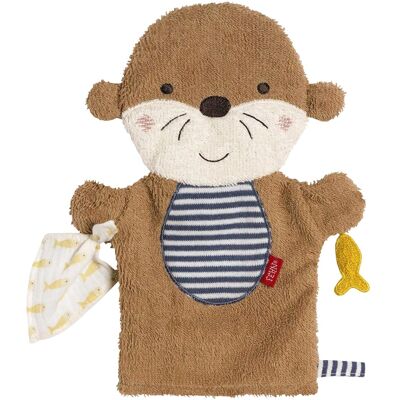 Fehn Waschhandschuh Otter Theo blau Fehn Waschhandschuh Otter Theo blau