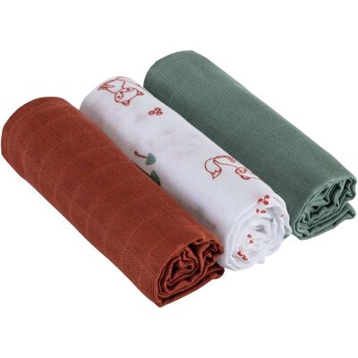 Bornino 3er-Pack Mullwindeln 80x80 cm mehrfarbig Bornino 3er-Pack Mullwindeln 80x80 cm mehrfarbig