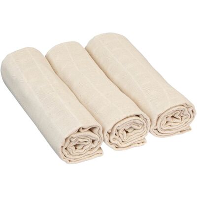 Bornino 3er-Pack Mullwindel ungebleicht 80x80 cm natur Bornino 3er-Pack Mullwindel ungebleicht 80x80 cm natur