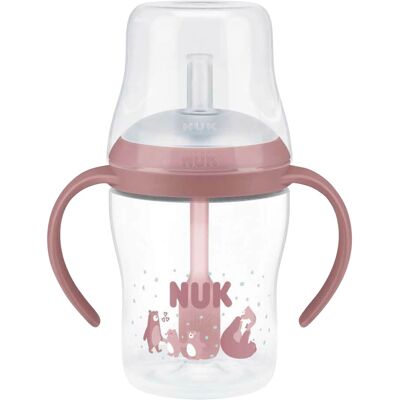 NUK Trinklernflasche mit Strohhalm Perfect Match, 150ml rosa NUK Trinklernflasche mit Strohhalm Perfect Match, 150ml rosa