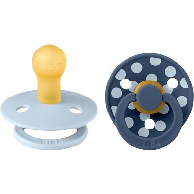 BIBS 2er-Pack Polka Collection Schnuller Latex, 0-6M blau hellblau BIBS 2er-Pack Polka Collection Schnuller Latex, 0-6M blau hellblau