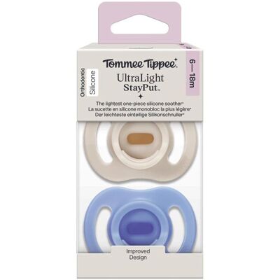 Tommee Tippee 2er-Pack Schnuller ultra light 6-18M mehrfarbig Tommee Tippee 2er-Pack Schnuller ultra light 6-18M mehrfarbig