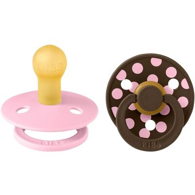 BIBS 2er-Pack Polka Collection Schnuller Latex, 0-6M pink braun BIBS 2er-Pack Polka Collection Schnuller Latex, 0-6M pink braun