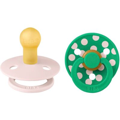BIBS 2er-Pack Polka Collection Schnuller Latex, 0-6M pink gruen BIBS 2er-Pack Polka Collection Schnuller Latex, 0-6M pink gruen