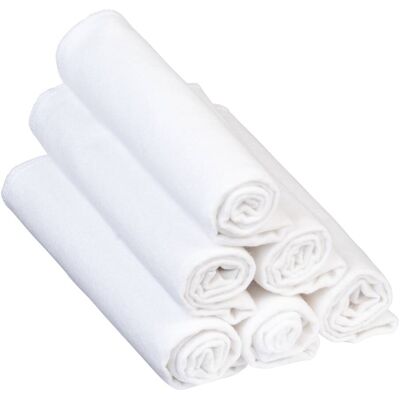 Bornino 6er-Pack Flanelltücher 40x40 cm weiss Bornino 6er-Pack Flanelltücher 40x40 cm weiss