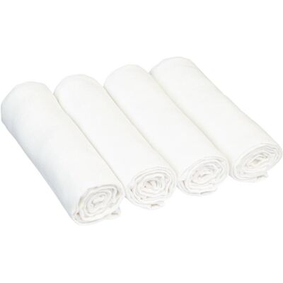 Bornino 4er-Pack Mullwindeln 80x80 cm weiss Bornino 4er-Pack Mullwindeln 80x80 cm weiss