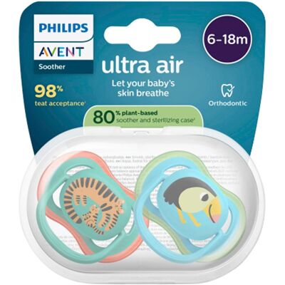 Philips Avent 2er-Pack Schnuller ultra air, 6-18M gruen Philips Avent 2er-Pack Schnuller ultra air, 6-18M gruen
