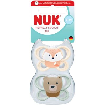 NUK 2er-Pack Schnuller Perfect Match Air, 0-2M mehrfarbig NUK 2er-Pack Schnuller Perfect Match Air, 0-2M mehrfarbig