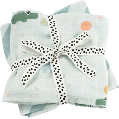 Done by Deer 2er-Pack Mullwindeln 65x65 cm blau Done by Deer 2er-Pack Mullwindeln 65x65 cm blau