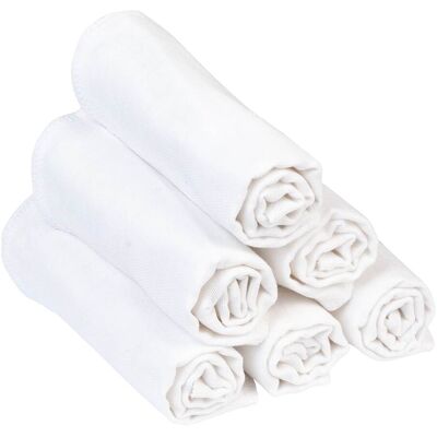 Bornino 6er-Pack Mullwaschlappen weiss Bornino 6er-Pack Mullwaschlappen weiss