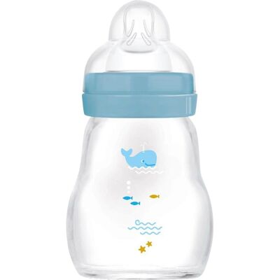 MAM Babyflasche Feel Good matt, Glas, 170 ml, ab 0M blau MAM Babyflasche Feel Good matt, Glas, 170 ml, ab 0M blau