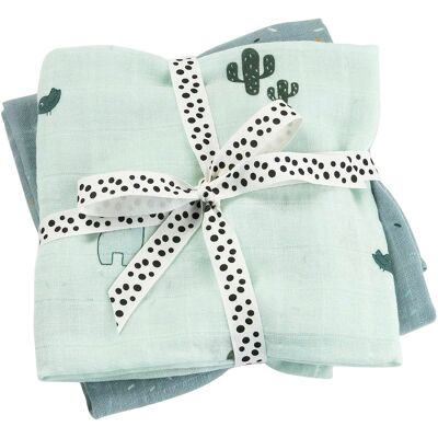 Done by Deer 2er-Pack Mullwindeln 65x65 cm blau Done by Deer 2er-Pack Mullwindeln 65x65 cm blau